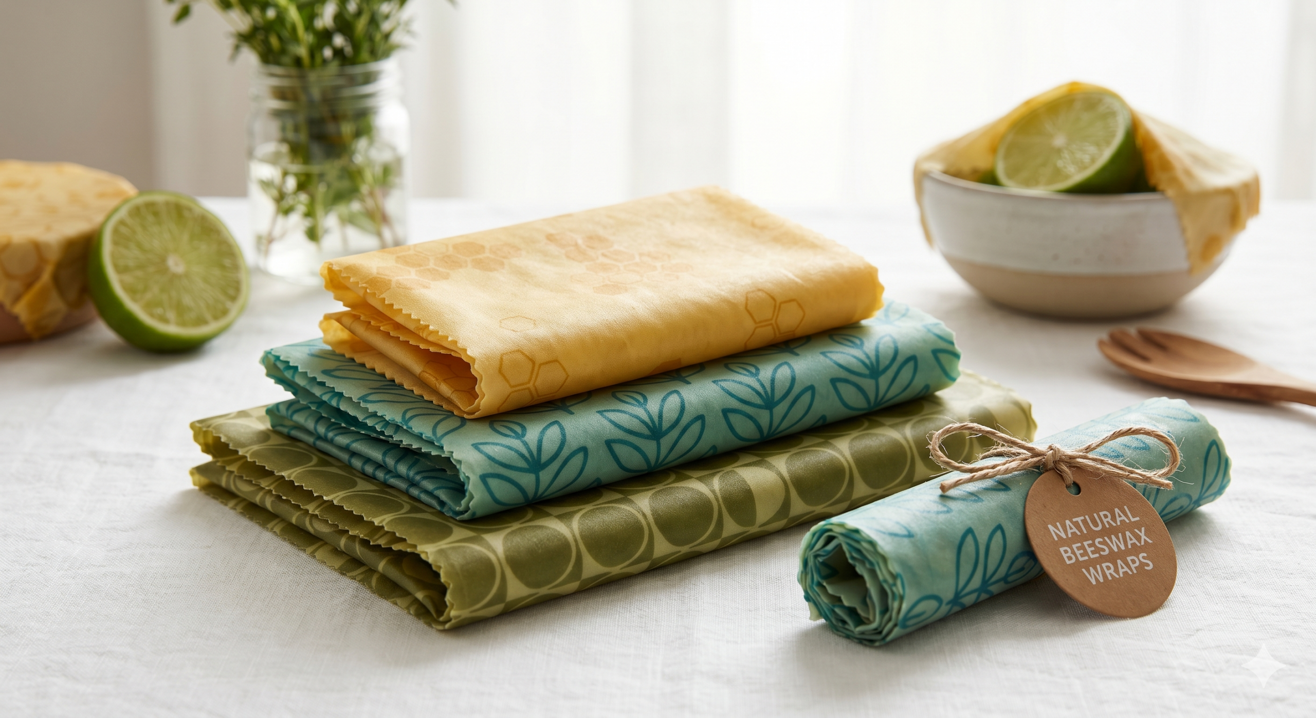 Premium Beeswax Wraps – Reusable Eco-Friendly Food Storage
